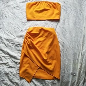 Yellow two-piece dress
